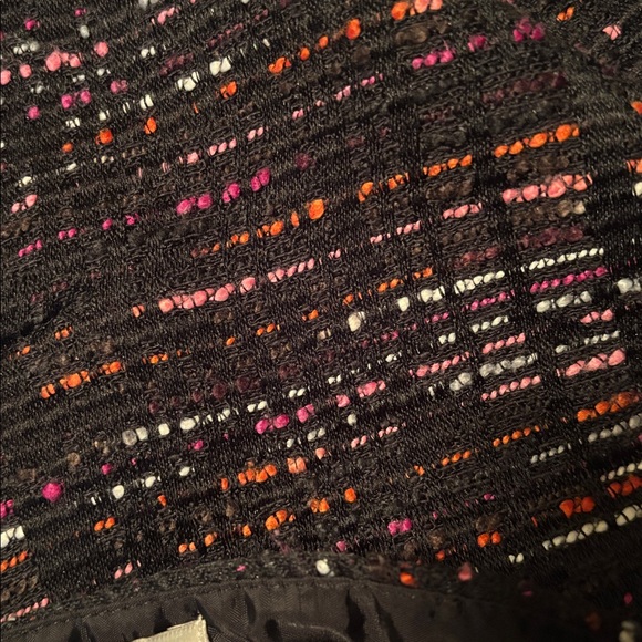 Ann Taylor LOFT Tweed Knee Length A-Line Skirt Pink Orange Black Womens Petite 8 - Picture 4 of 5